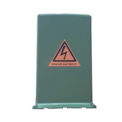 PPB2TVGAU tall green vented Ausgrid poly pillar with stickers 6668
